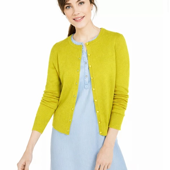 Charter Club Sweaters - Charter Club Luxury Cashmere Cardigan Sweater Womens S‎ Bright Yellow Spring